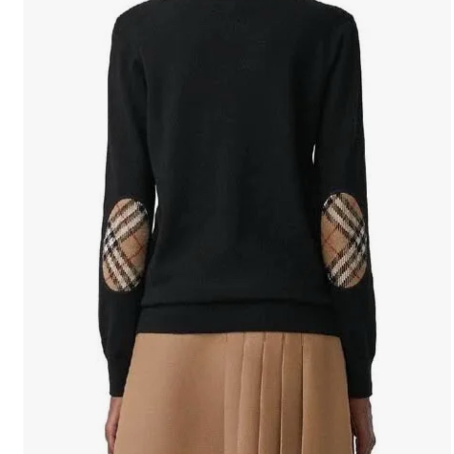 Burberry Elbow Patch Wool Knit Top